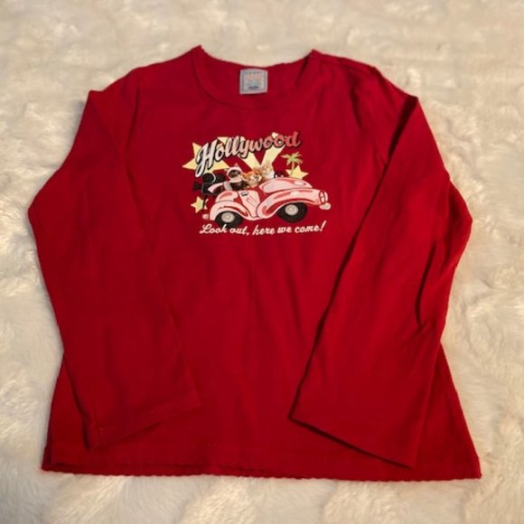 2/$25 Old Navy red LS shirt with Hollywood Cats Girls Size XS Vintage - Picture 2 of 14